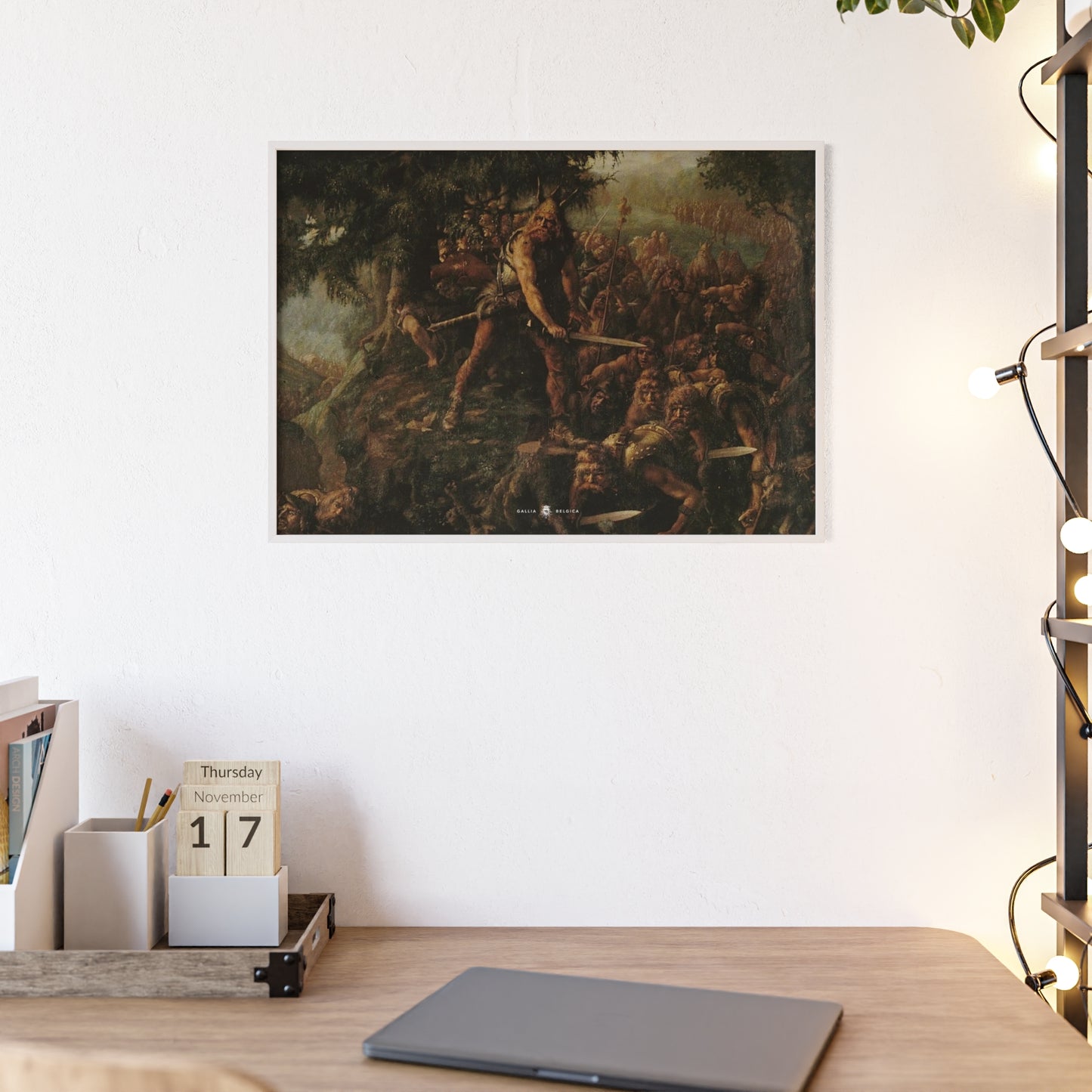 Ambiorix vs Caesar - Gallia Belgica Posters (Wooden Frame)