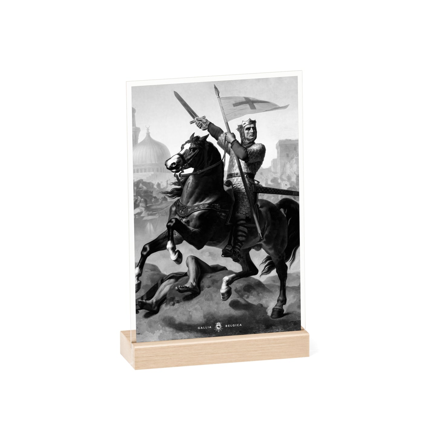 Acrylic Plate "Godefroy de Bouillon" with Wooden Stand