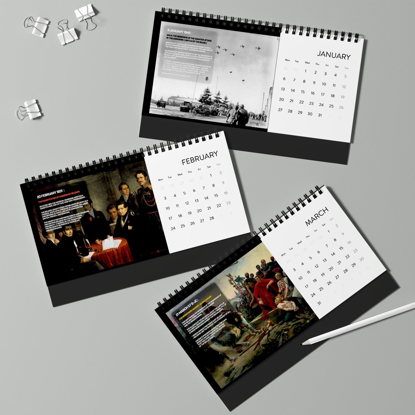 Historical Desk Calendar (2025)