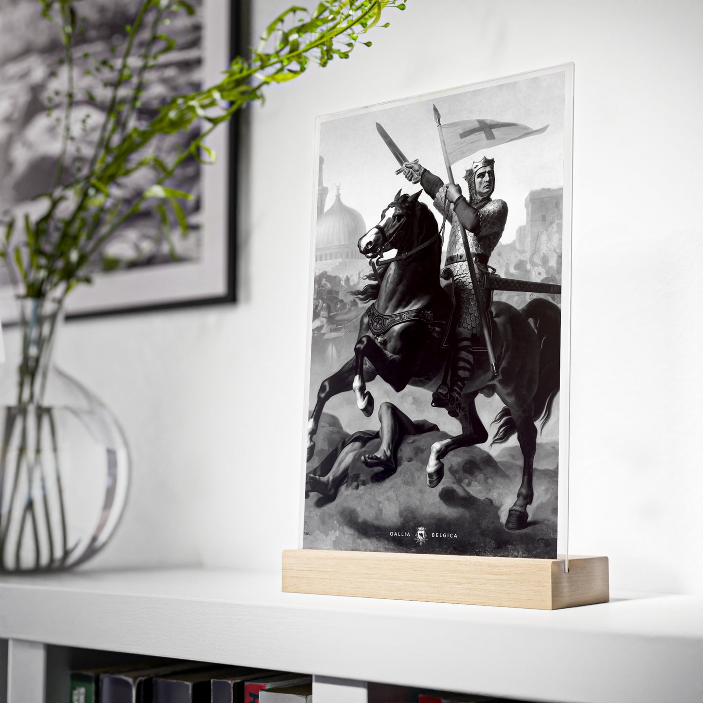 Acrylic Plate "Godefroy de Bouillon" with Wooden Stand