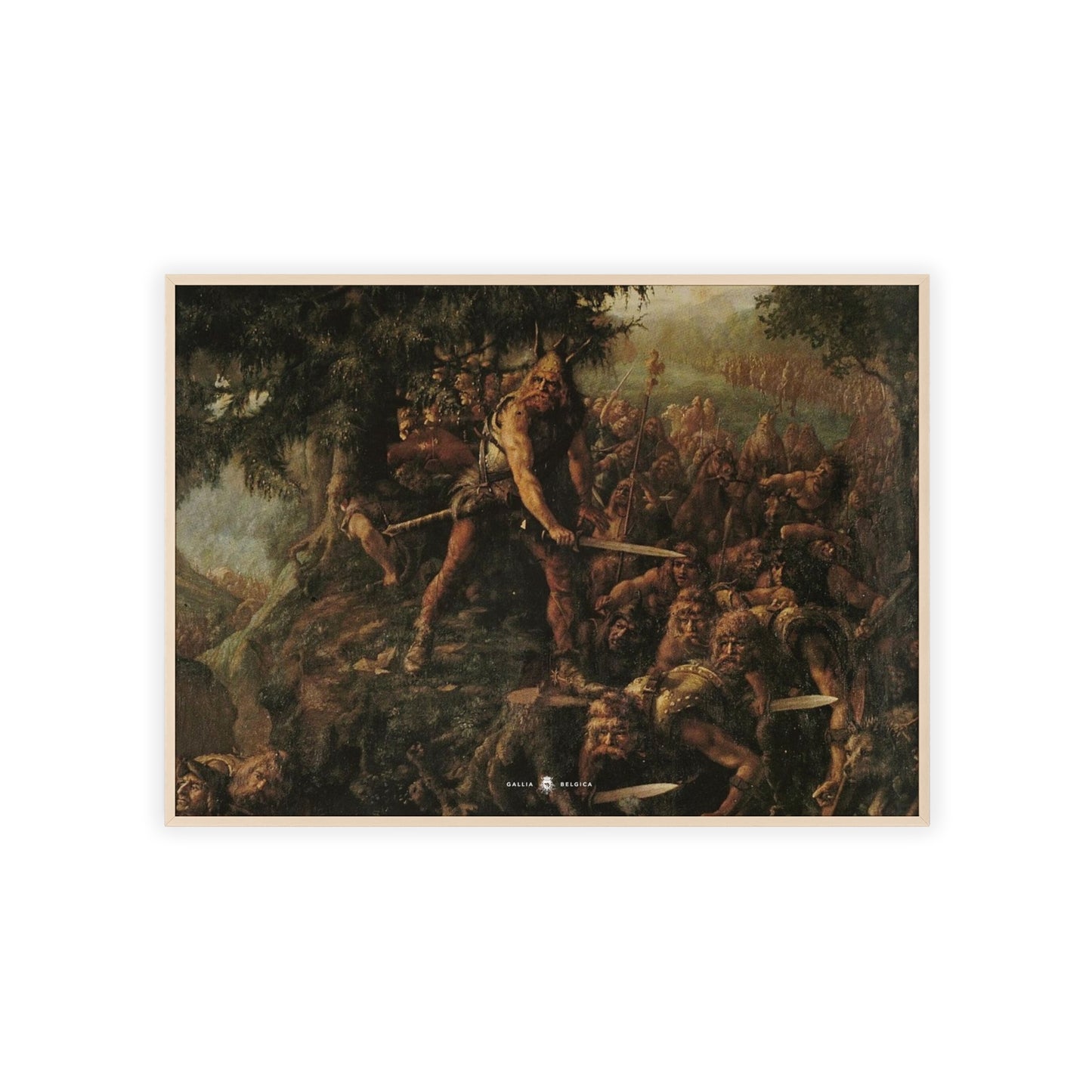 Ambiorix vs Caesar - Gallia Belgica Posters (Wooden Frame)