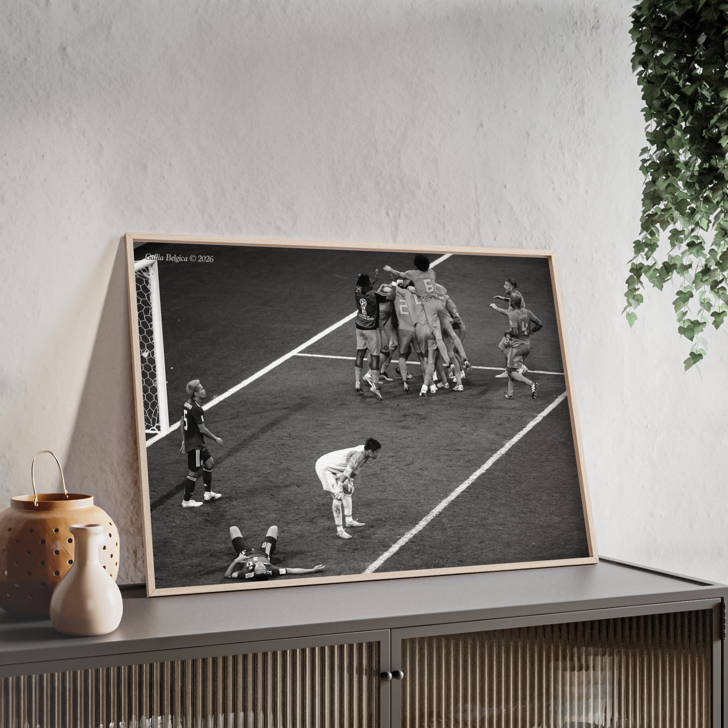 Belgium vs Japan - Gallia Belgica Posters (Wooden Frame)
