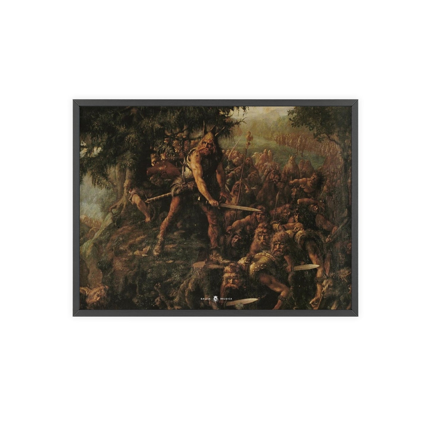 Ambiorix vs Caesar - Gallia Belgica Posters (Wooden Frame)