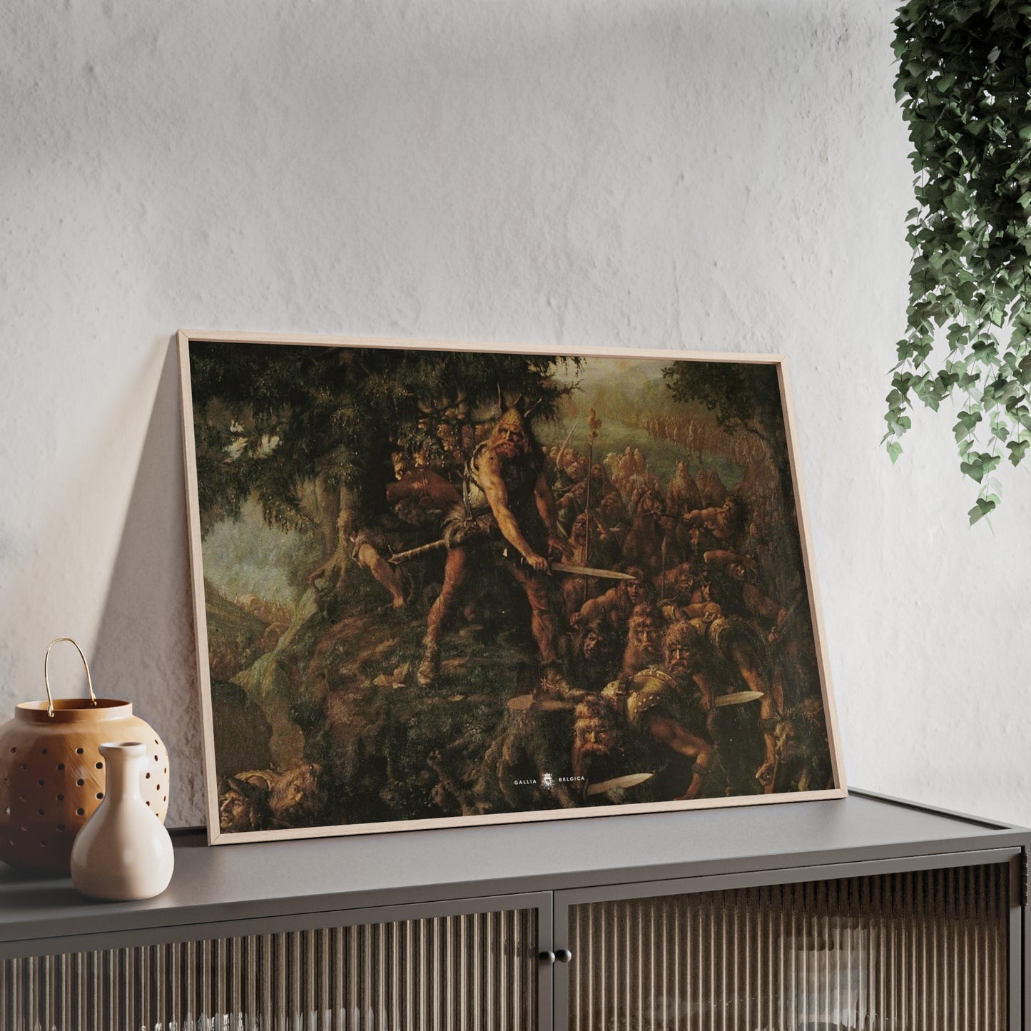 Ambiorix vs Caesar - Gallia Belgica Posters (Wooden Frame)