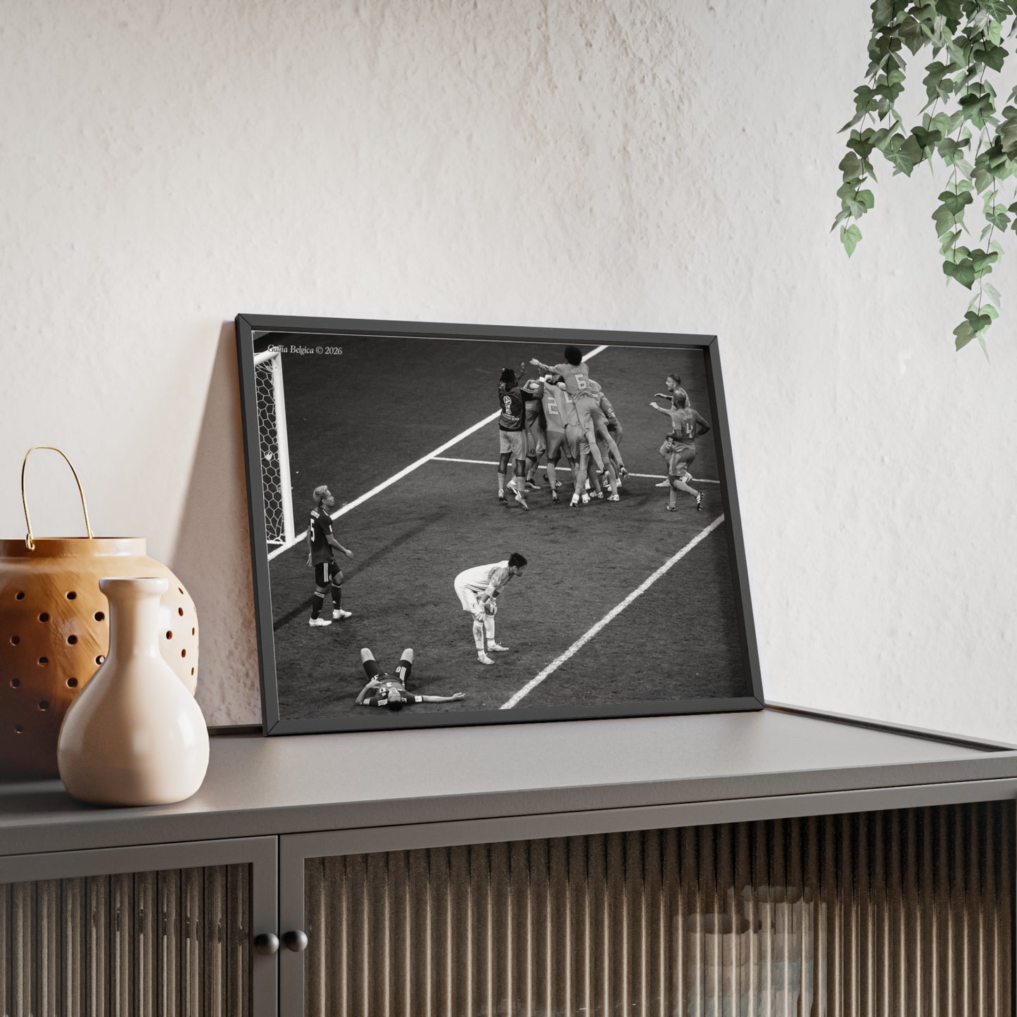 Belgium vs Japan - Gallia Belgica Posters (Wooden Frame)