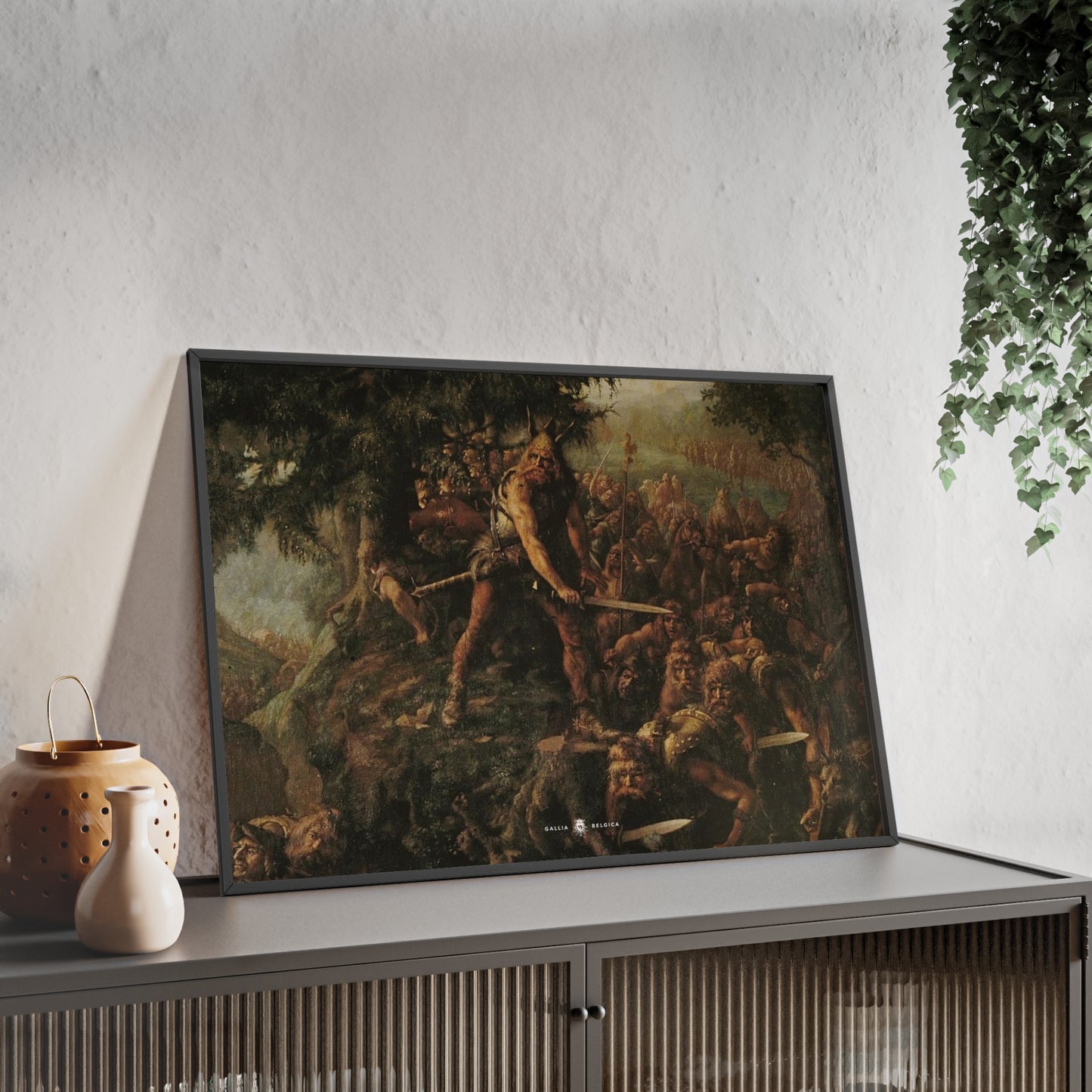 Ambiorix vs Caesar - Gallia Belgica Posters (Wooden Frame)