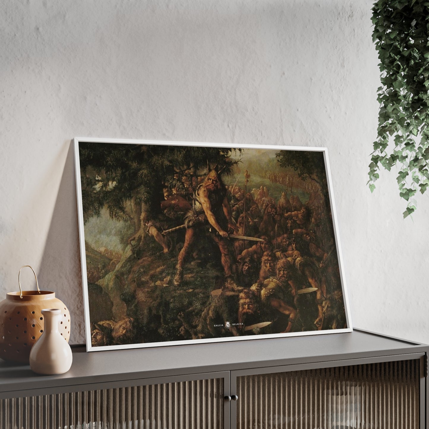 Ambiorix vs Caesar - Gallia Belgica Posters (Wooden Frame)