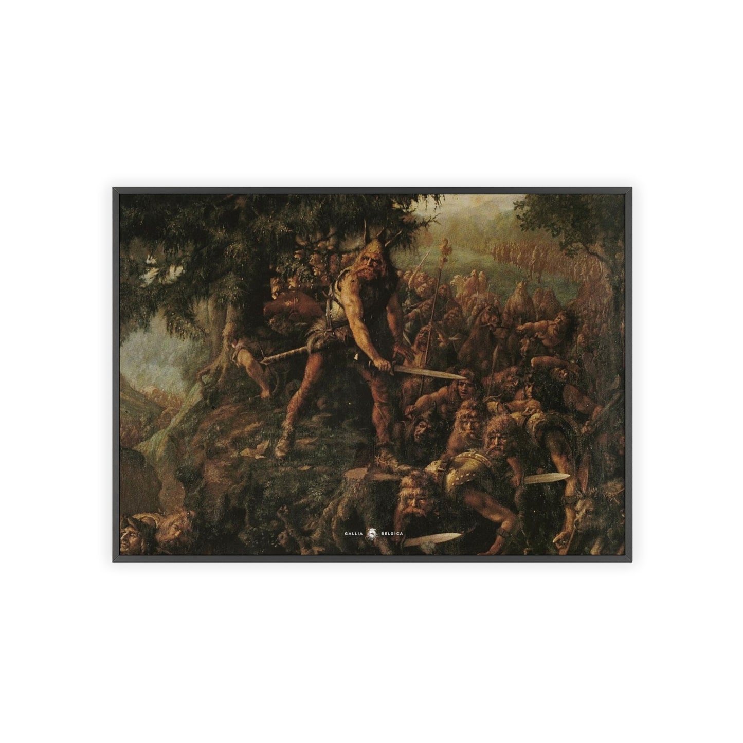 Ambiorix vs Caesar - Gallia Belgica Posters (Wooden Frame)