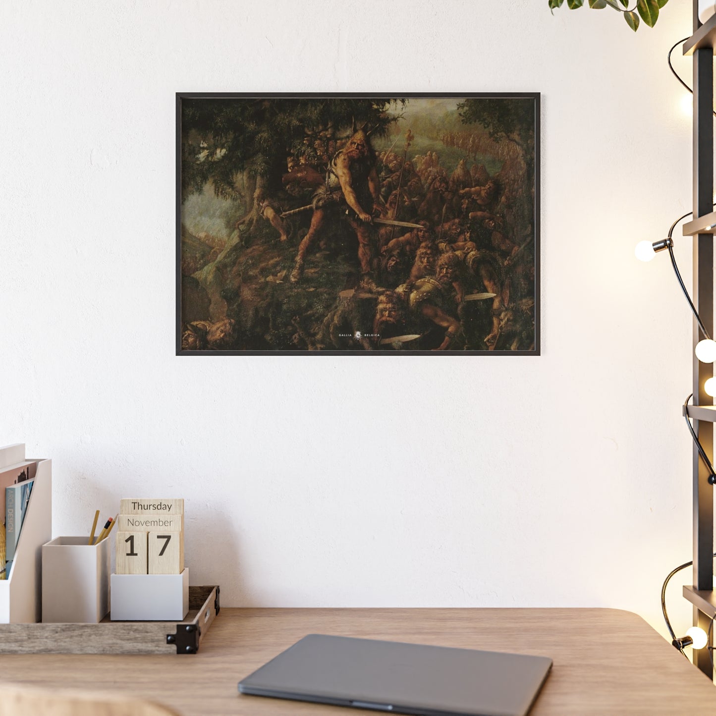 Ambiorix vs Caesar - Gallia Belgica Posters (Wooden Frame)