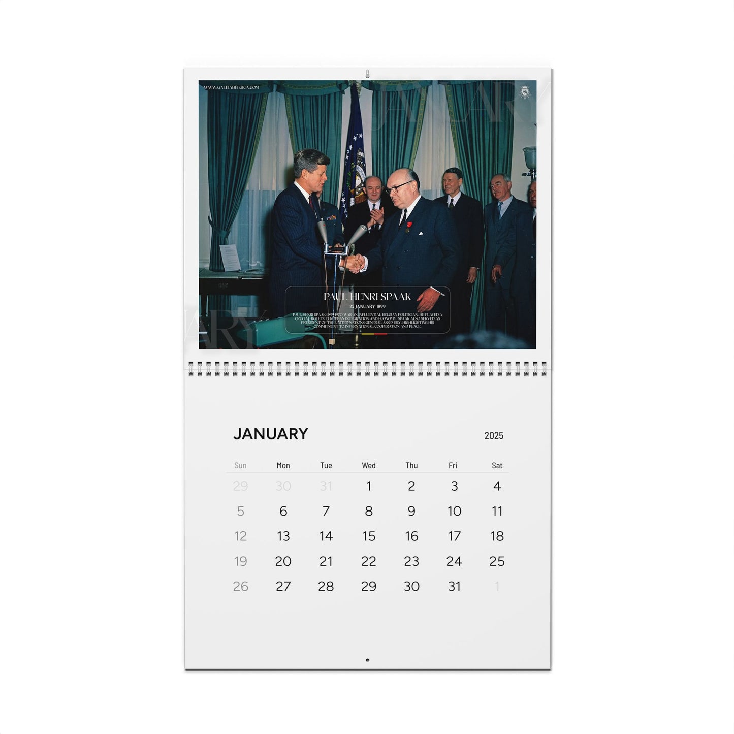 2025 Wall Calendar: 1 Month / 1 Famous Belgian